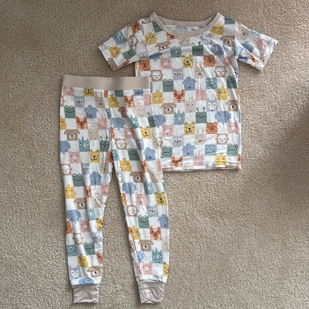Little Sleepies Check Mates Two-Piece Short Sleeve Pajama Set - 18-24 months